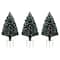 3ct. Pre-Lit Alexa Enabled Pathway Green Artificial Christmas Tree Set